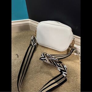 Ahdorned White and Black Crossbody Bag